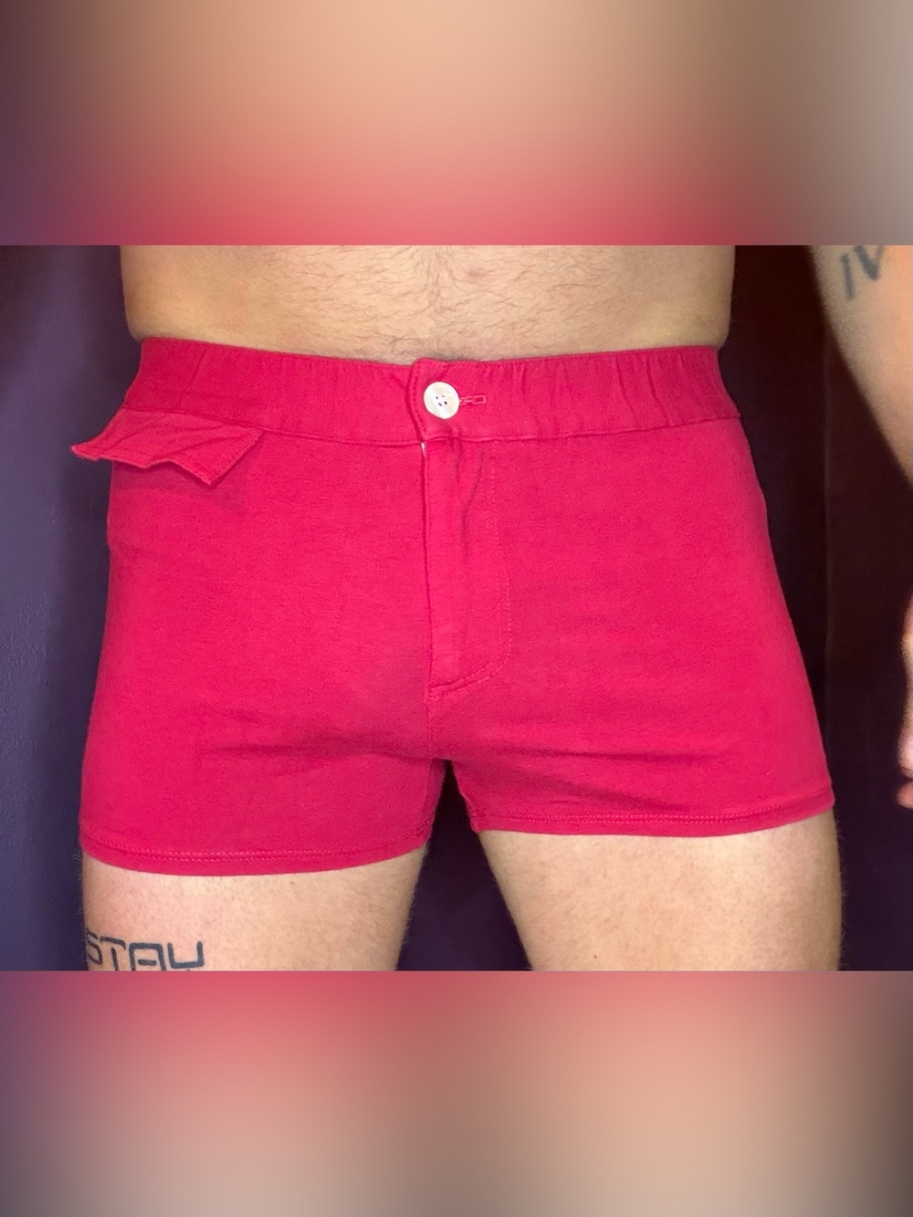 Red American Jock Shorts size L - Picture 2 of 6